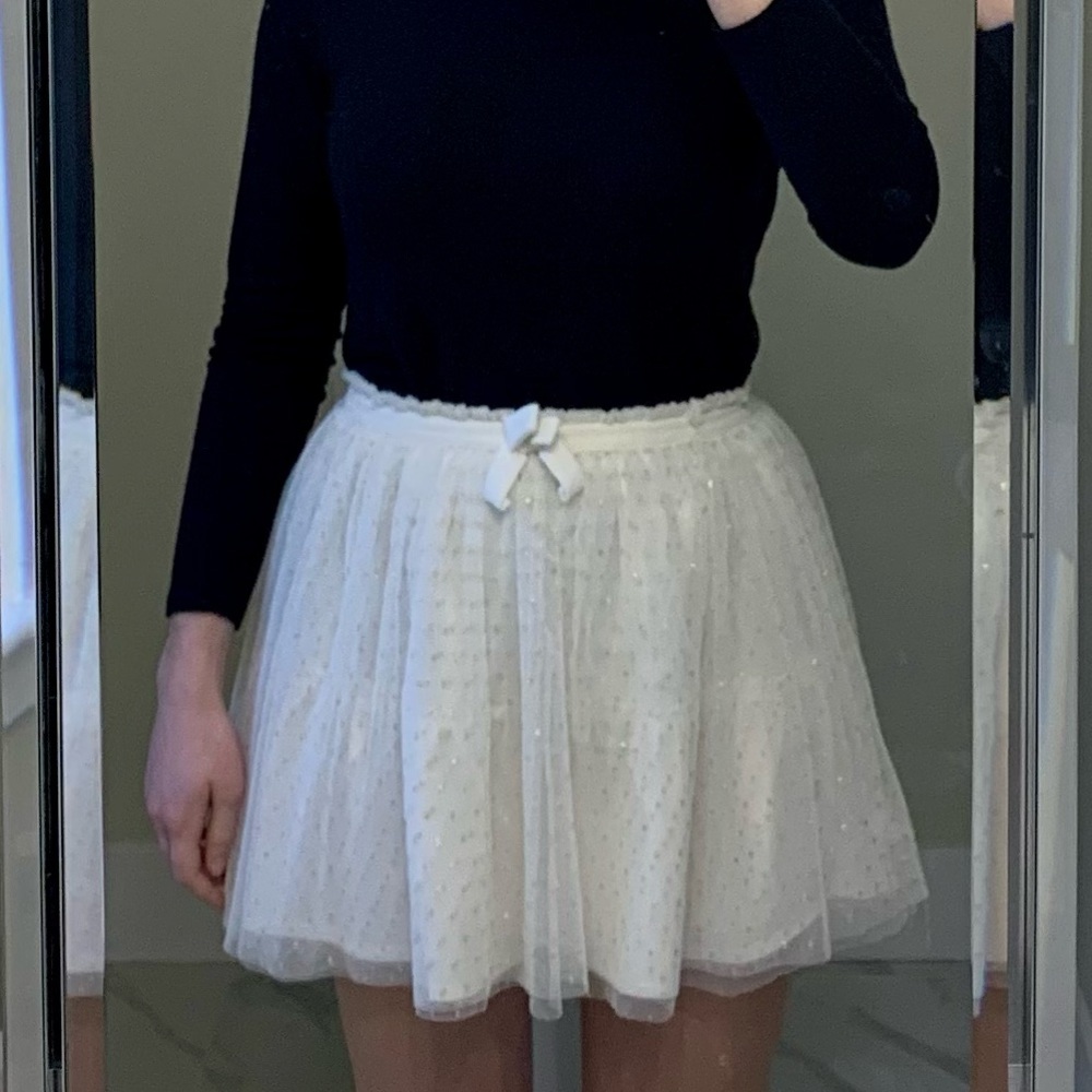 Cherokee White and Gold Skater Skirt, youth XL